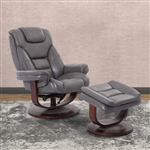 Monarch Swivel Recliner with Ottoman in Ice Leather by Parker House - MMON-212S-ICE