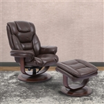 Monarch Swivel Recliner with Ottoman in Robust Leather by Parker House - MMON-212S-ROB