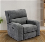 Polaris Power Recliner with Power Headrests and USB Ports in Bizmark Grey Fabric by Parker House - MPOL#812PH-BIG