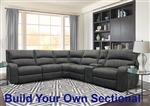 Polaris BUILD YOUR OWN Sectional with Power Headrests and USB Ports in Slate Fabric by Parker House - MPOL-SLA-BYO