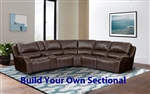 Potter BUILD YOUR OWN Power Reclining Sectional with Power Headrests and USB Ports in Walnut Leather by Parker House - MPOT-WAL-BYO