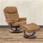 Prince Swivel Recliner with Ottoman in Butterscotch Leather by Parker House - MPRI-212S-BUT