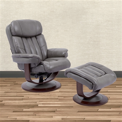 Prince Swivel Recliner with Ottoman in Ice Leather by Parker House - MPRI-212S-ICE