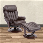 Prince Swivel Recliner with Ottoman in Robust Leather by Parker House - MPRI-212S-ROB