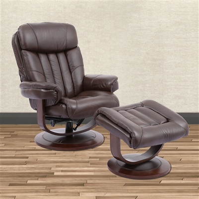 Prince Swivel Recliner with Ottoman in Robust Leather by Parker House - MPRI-212S-ROB