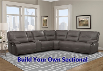 Spartacus BUILD YOUR OWN Sectional with Power Headrests and USB Ports in Haze Fabric by Parker House - MSPA-BYO-HAZ