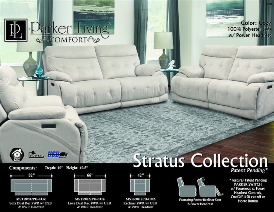 Stratus Power Reclining Sofa With, Stratus Leather Power Reclining Sofa With Headrests