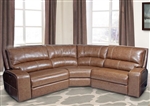Swift 3 Piece Power Reclining Sectional with Power Headrest and USB Ports in Bourbon Leather by Parker House - MSWI-3
