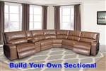 Swift BUILD YOUR OWN Sectional with Power Headrest and USB Ports in Bourbon Leather by Parker House - MSWI-BYO