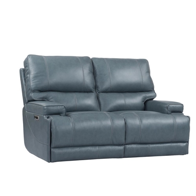 Whitman Power Cordless Loveseat with Power Headrest and USB Port in Verona Azure Leather by Parker House - MWHI#822PH-P25-VAZ