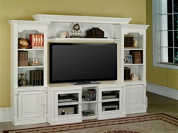 Alpine 43-60-Inch TV 4 Piece Expendable Premier Wall Unit in Cottage White Finish by Parker House - PAL-100-4X