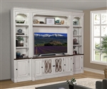 Provence 63 Inch TV Console 4 Piece Entertainment Center in Vintage Alabaster Finish by Parker House