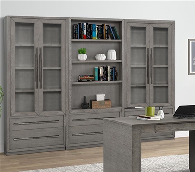 Pure Modern 3 Piece Bookcase Wall in Moonstone Finish by Parker House - PUR#440-03