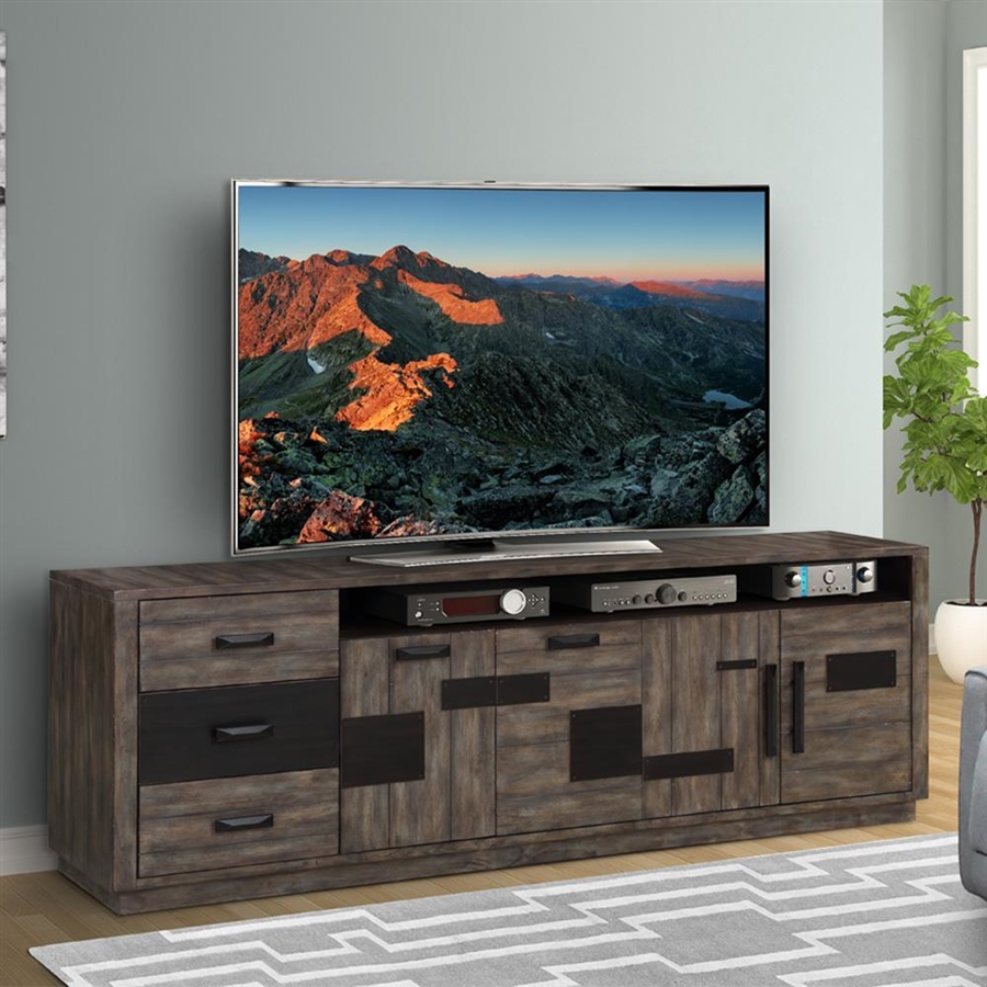 River Rock 92 Inch TV Console in Siltstone Finish by Parker House - RR#92