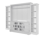 Shoreham 4 Piece Entertainment Wall in Effortless White Finish by Parker House - SHO-4PC-ENT-WALL-EFW