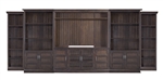 Shoreham 6 Piece Entertainment Wall in Medium Roast Finish by Parker House - SHO-6PC-ENT-WALL-MDR