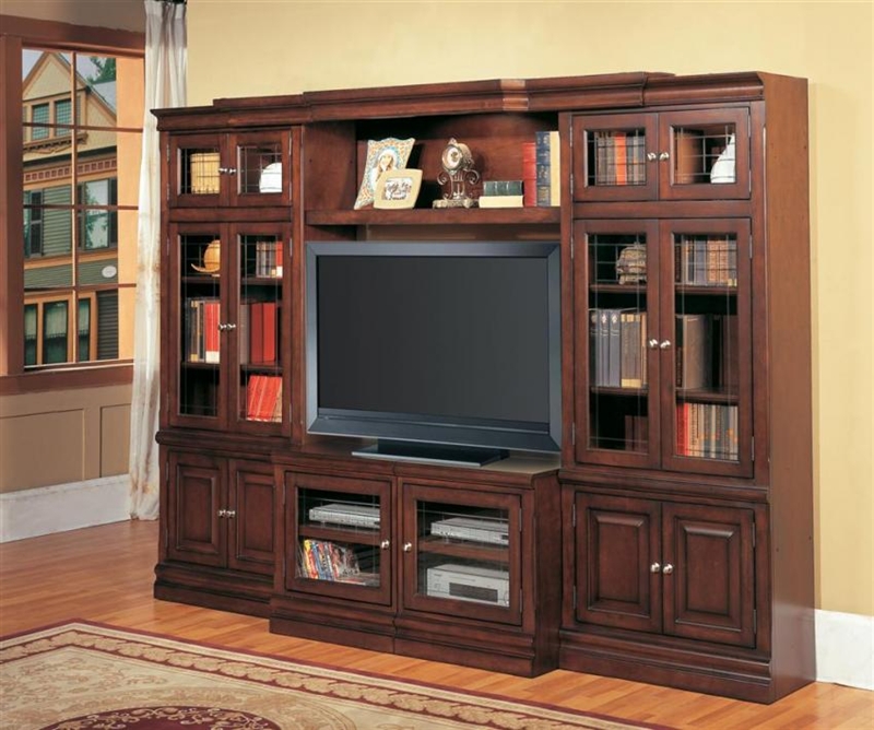 Tv Library Image Sterling 4 Piece TV Library Wall in Espresso Finish by Parker House ...