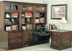 Sterling 8 Piece Peninsula Desk Home Office Set in Espresso Finish by Parker House - STE-510-8R