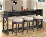 Sundance Everywhere Console with 3 Stools in Smokey Grey Finish by Parker House - SUN#09-4-SGR