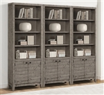 Tempe 3 Piece Library Wall in Grey Stone Finish by Parker House - TEM#330-3-GST