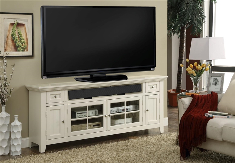 Tidewater 72-Inch TV Console in Vintage White Finish by Parker House ...