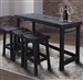 Veracruz Everywhere Console with 3 Stools in Rustic Charcoal Finish by Parker House - VER#09-4