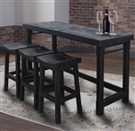 Veracruz Everywhere Console with 3 Stools in Rustic Charcoal Finish by Parker House - VER#09-4