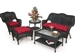 Olivia 2 Piece Outdoor Patio Set in Ebony Finish by Palm Springs Rattan - 3602-S