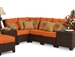Kokomo 4 Piece Outdoor Sectional in Chocolate Tortoise Shell Finish by Palm Springs Rattan - 6301-SEC-4