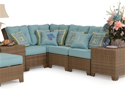 Kokomo 4 Piece Outdoor Sectional in Oyster Grey Finish by Palm Springs Rattan - 6301-SEC-4OG