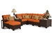 Kokomo 9 Piece Outdoor Sectional in Chocolate Tortoise Shell Finish by Palm Springs Rattan - 6301-SEC-9