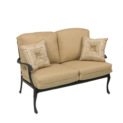 Savannah Outdoor Loveseat in Aged Black Finish by Palm Springs Rattan - 7302