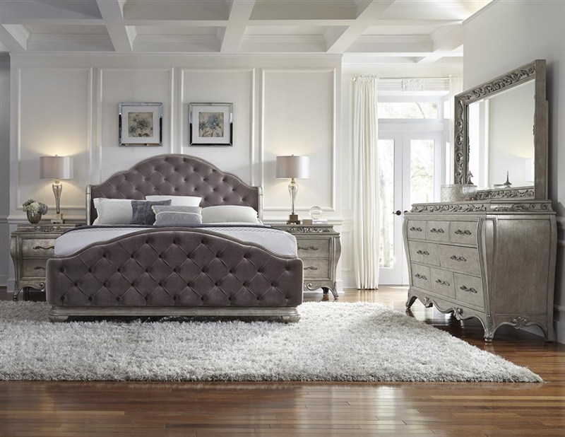 rhianna upholstered 6 piece bedroom setpulaski - pul-788170