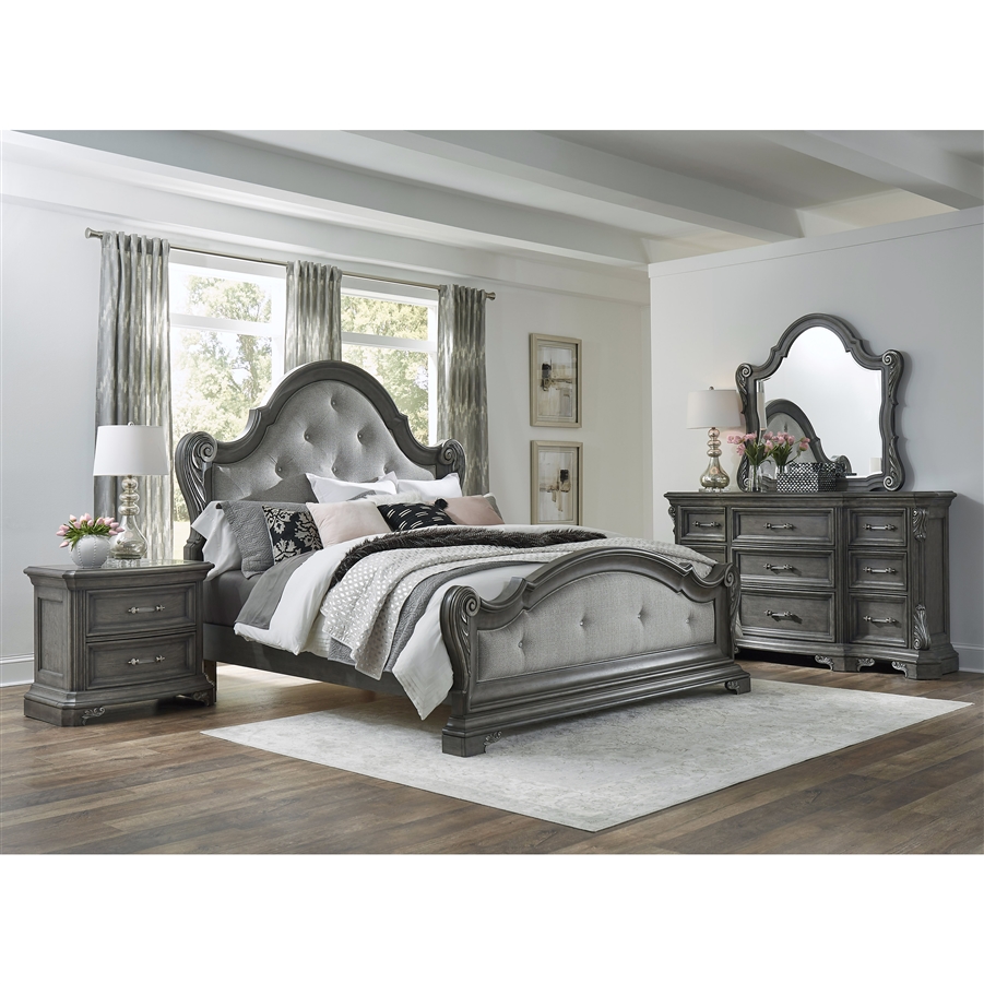 Vivian Mineral Gray Finish 6 Piece Bedroom Set by Pulaski - PUL