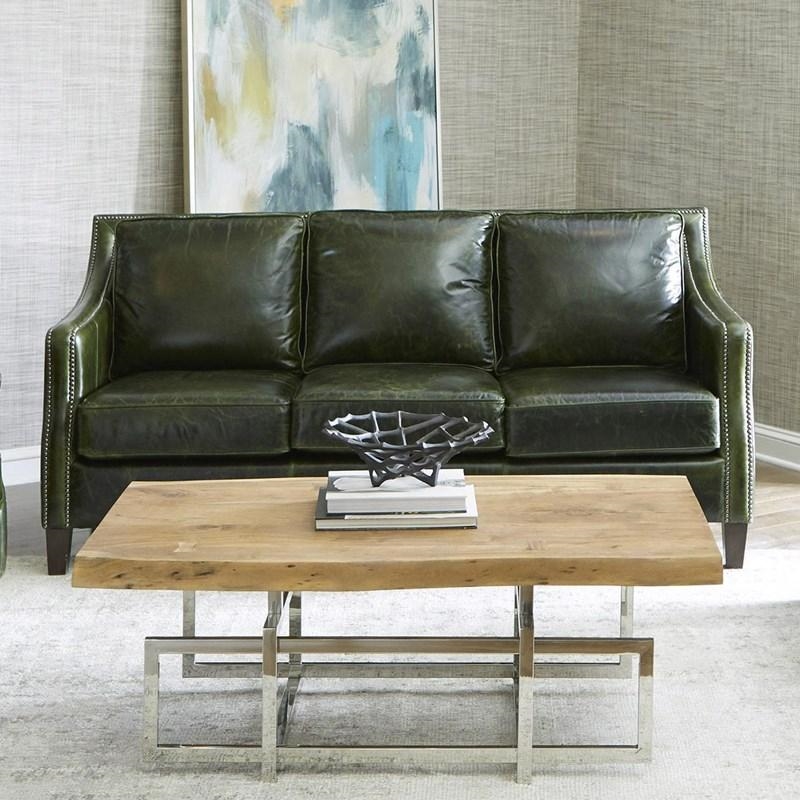 Miles Sofa In Green By Pulaski Pul, Pulaski Leather Sectional Sofa With Ottoman Black
