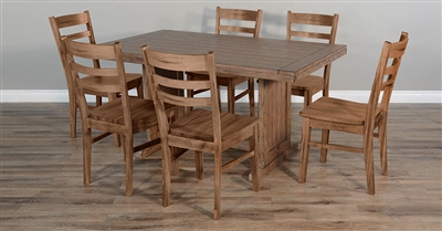Doe Valley 7 Piece Dining Room Set with Ladderback/Wood Seat Chair by Sunny Designs - SD-0113BU-T-1616BU