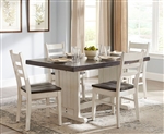 Carriage House 5 Piece Dining Room Set with Ladderback/Wood Seat Chair by Sunny Designs - SD-0113EC-1616EC