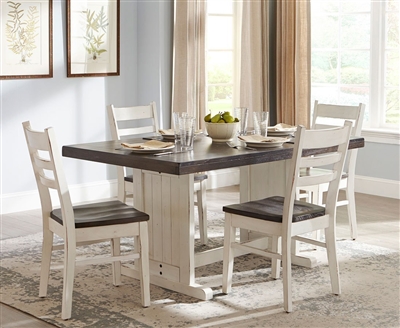 Carriage House 5 Piece Dining Room Set with Ladderback/Wood Seat Chair by Sunny Designs - SD-0113EC-1616EC