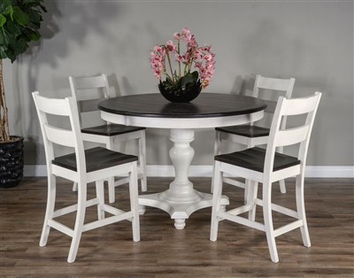 Carriage House 5 Piece Counter Height Dining Set with Ladderback/Wood Seat Barstool by Sunny Designs - SD-1014EC-36-1508EC-24