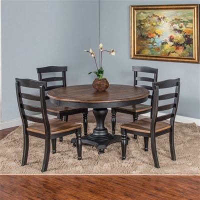 Bourbon County 5 Piece Dual Height Round Table Dining Set in Peanut Butter & Jelly by Sunny Designs - SD-1014PJ