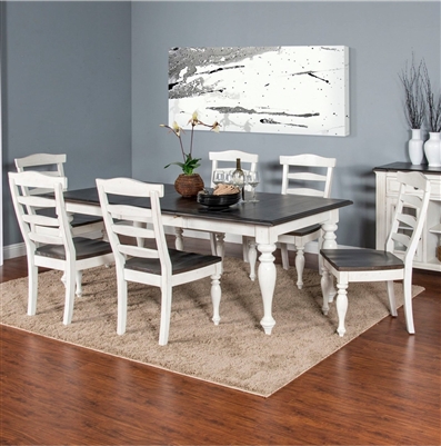 Carriage House 7 Piece Dining Room Set in European Cottage Finish by Sunny Designs - SD-1015EC