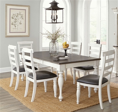 Bourbon County 7 Piece Dining Room Set with Ladderback/Cushion Seat Chair by Sunny Designs - SD-1015FC-1432FC-C