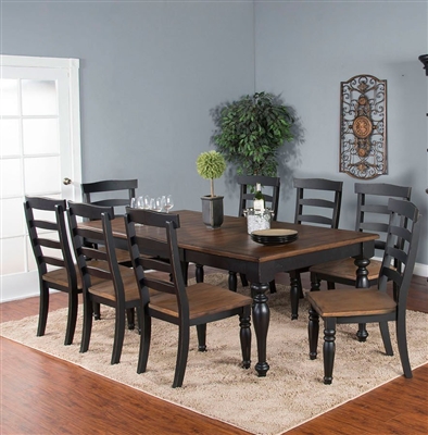 Bourbon County 7 Piece Dining Room Set in Peanut Butter & Jelly Finish by Sunny Designs - SD-1015PJ