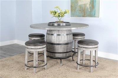 Alpine 5 Piece Round Pub Table Dining Room Set with Cushion Seat Barstool by Sunny Designs - SD-1038AG-1624AG-24