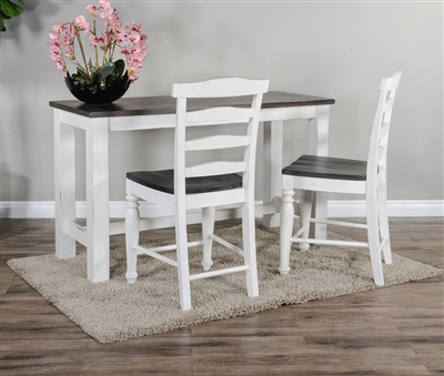 Carriage House 3 Piece Counter Height Dining Set with Ladderback Barstool by Sunny Designs - SD-1039EC-36-1432EC-24
