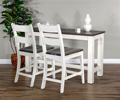 Carriage House 3 Piece Counter Height Dining Set with Ladderback Barstool by Sunny Designs - SD-1039EC-36-1508EC-24