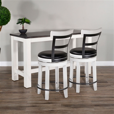 Carriage House 3 Piece Counter Height Dining Set with Swivel Barstool by Sunny Designs - SD-1039EC-36-1624EC-B24