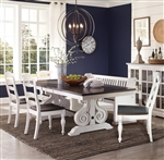 Carriage House 7 Piece Dining Room Set with Ladderback/Wood Seat Chair by Sunny Designs - SD-1041EC-1432EC