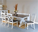 Carriage House 7 Piece Dining Room Set with Crossback/Wood Seat Chair by Sunny Designs - SD-1041EC-1666EC