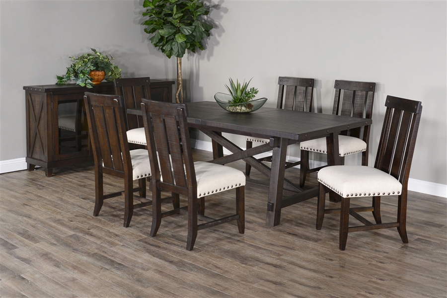 Vivian 7 Piece Dining Room Set with Double Slatback/Wood Seat Chair by ...